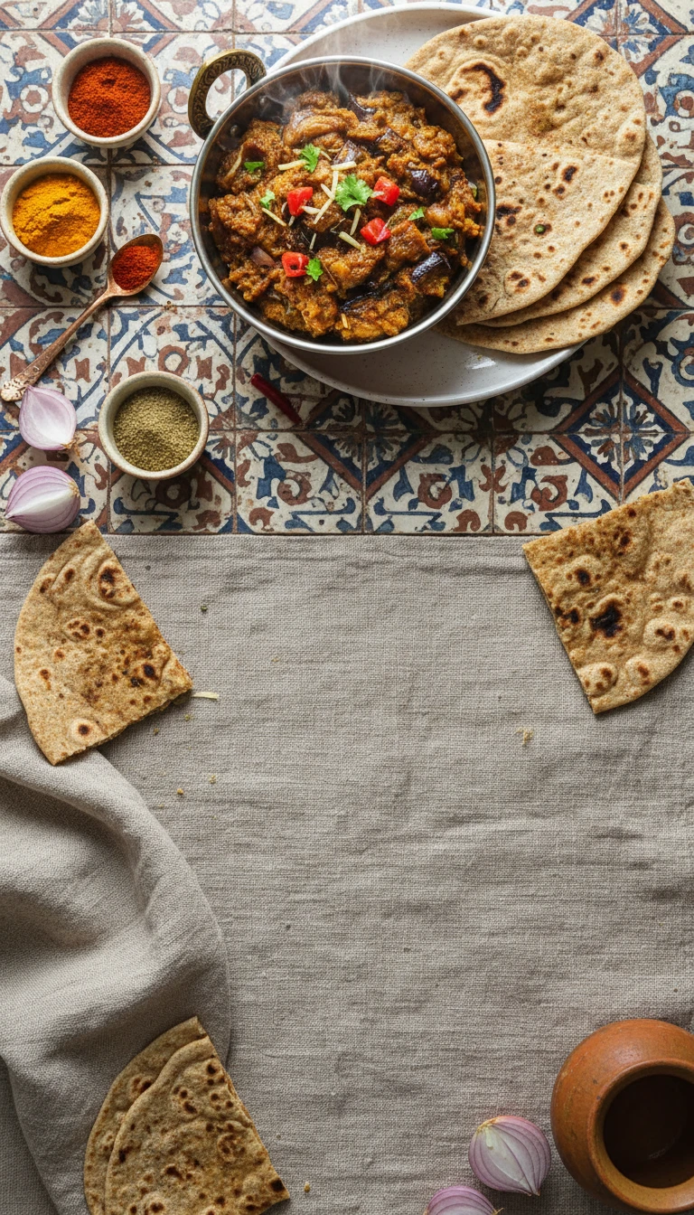 Baingan Bharta Mit Vollkorn Roti