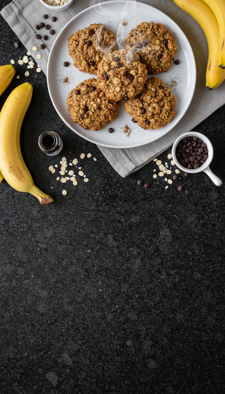 Cookies aux bananes et flocons d'avoine au four