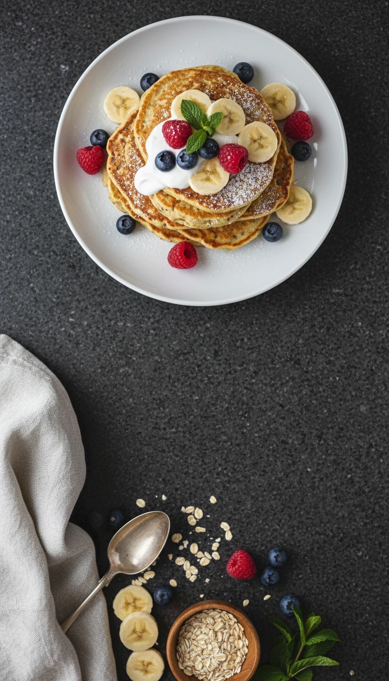 Bananen Hafer Pancakes Mit Joghurt Und Beeren