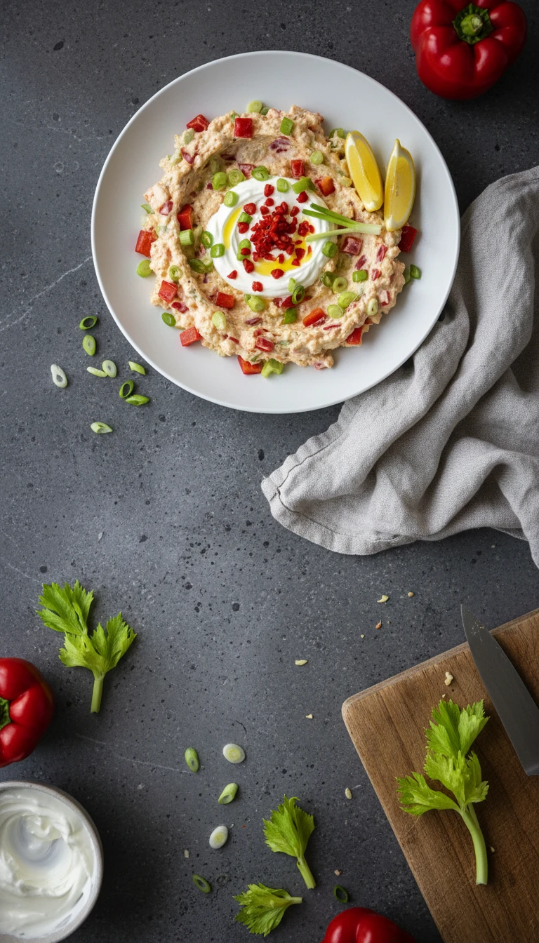 Bunter Paprika-Sellerie-Dip mit Skyr