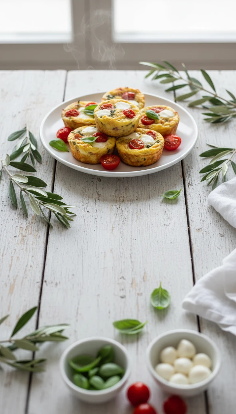 Caprese Ei Muffins Mit Basilikum
