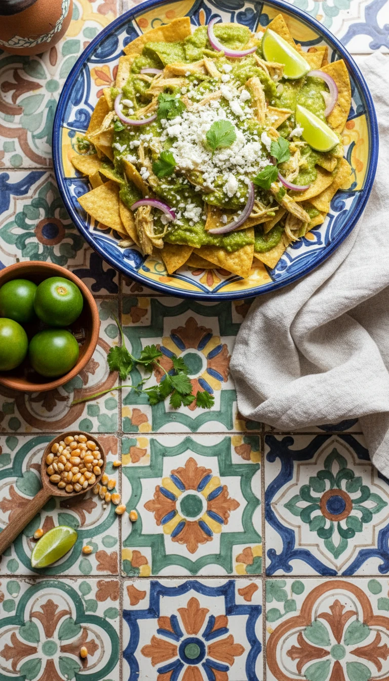 Chilaquiles Verdes au Poulet et Cotija