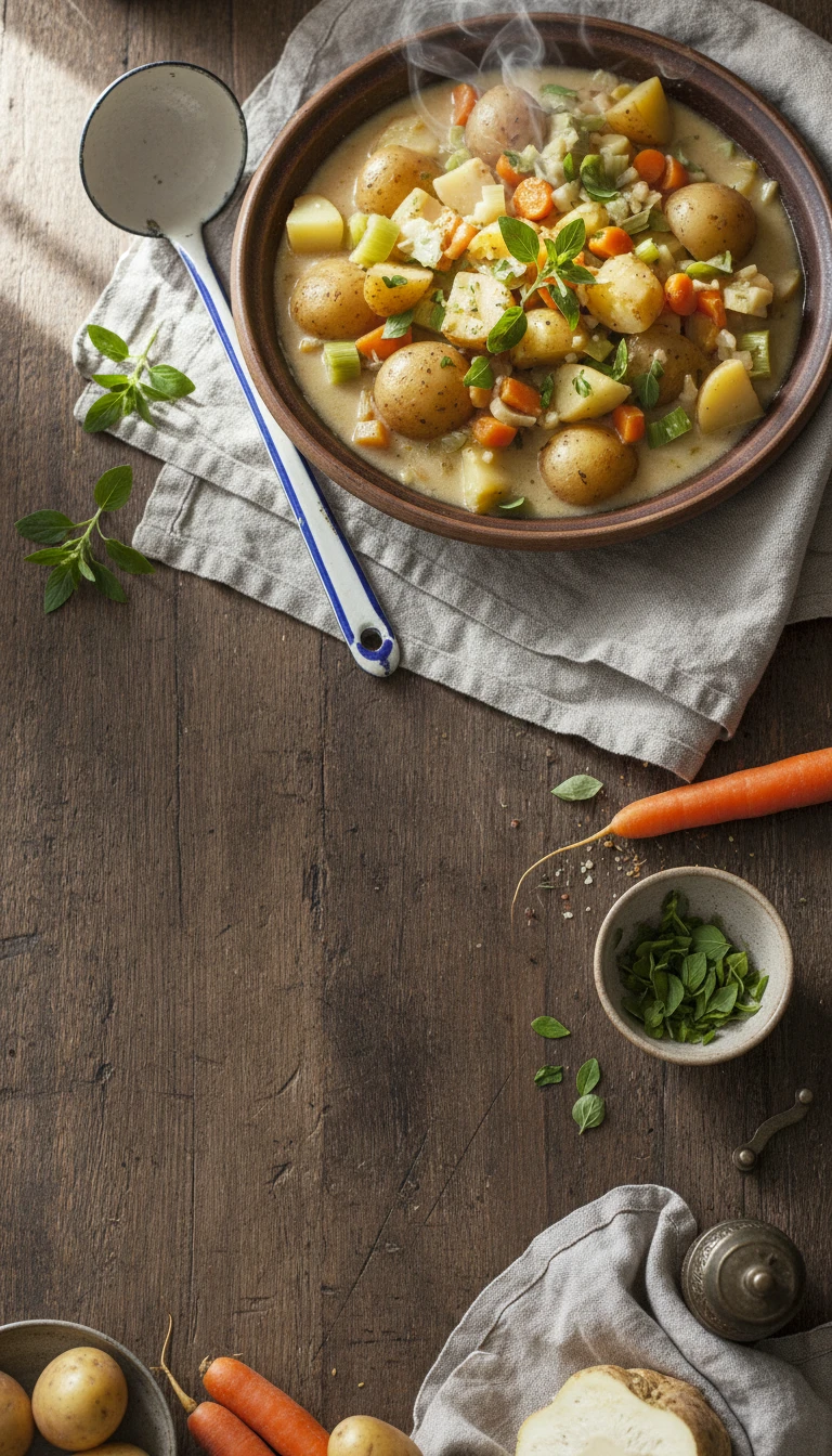 Creamy Potato and Vegetable Stew with Marjoram