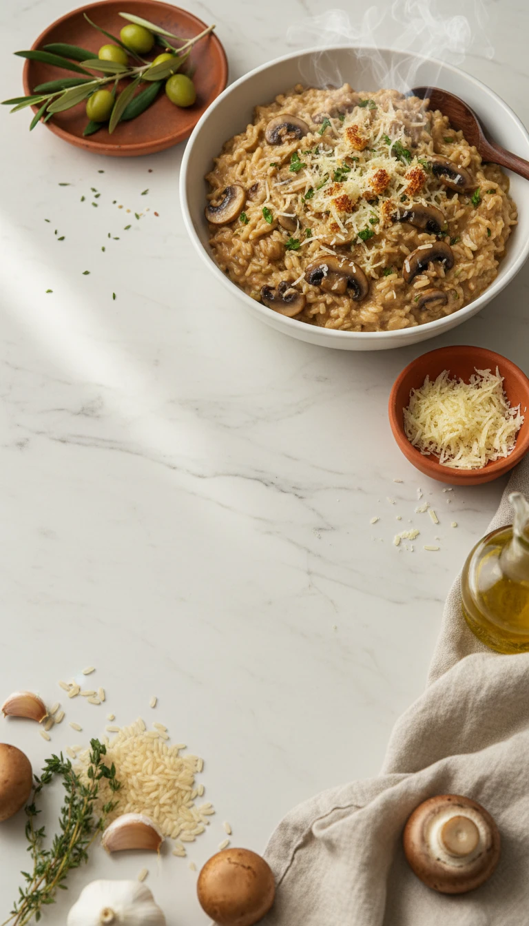 Cremiges Pilzrisotto Mit Parmesan