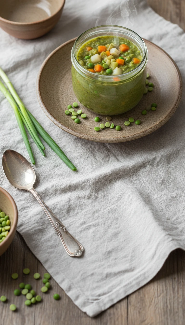 Split pea soup snack jar