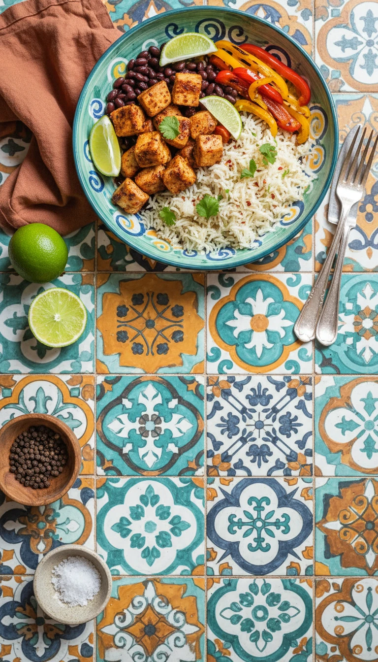 Fajita Bowl Mit Hähnchen, Paprika Und Limettenreis