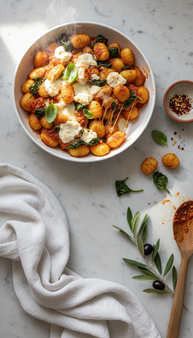 Gnocchi au Four avec Épinards et Ricotta