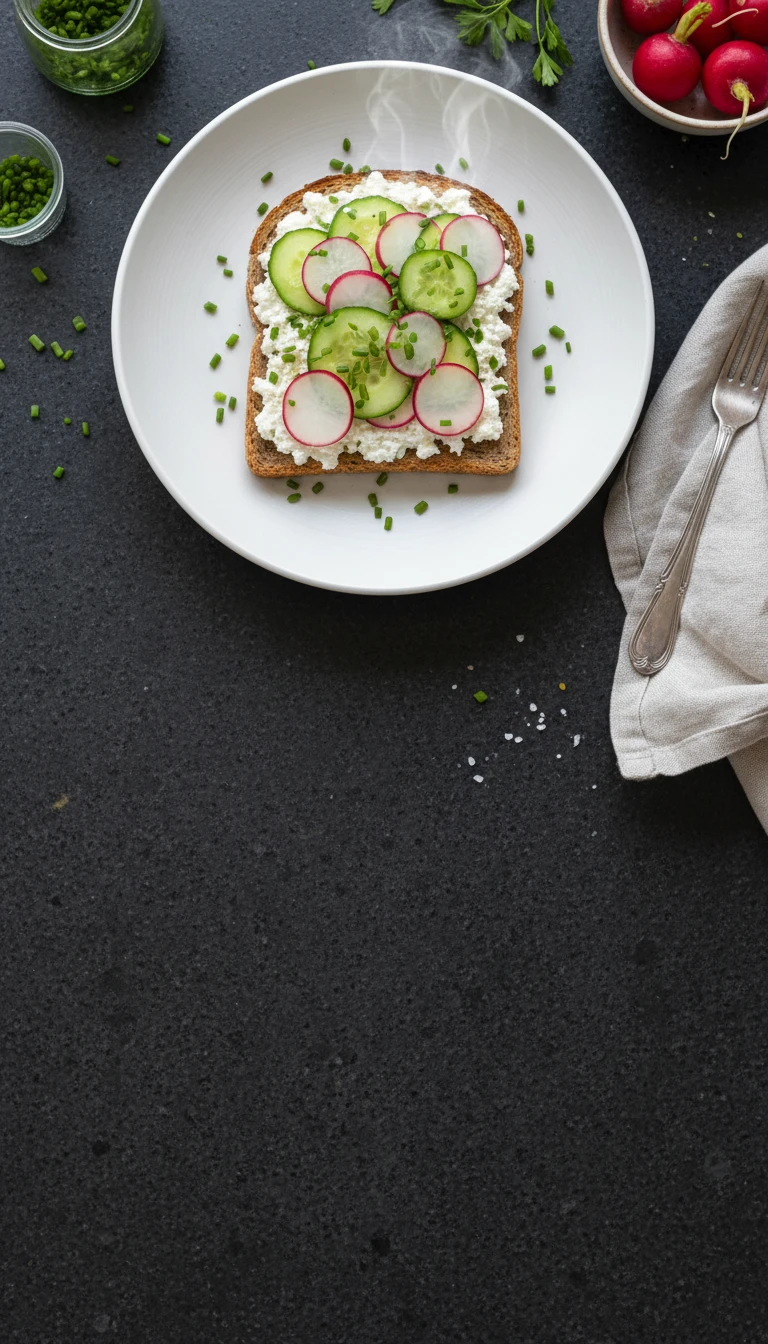 Gurken-Radieschen-Hüttenkäse-Toast