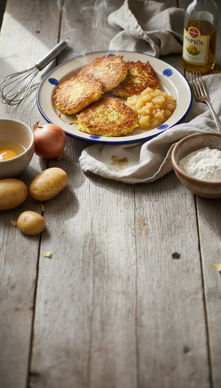 Galettes de pommes de terre avec compote de pommes