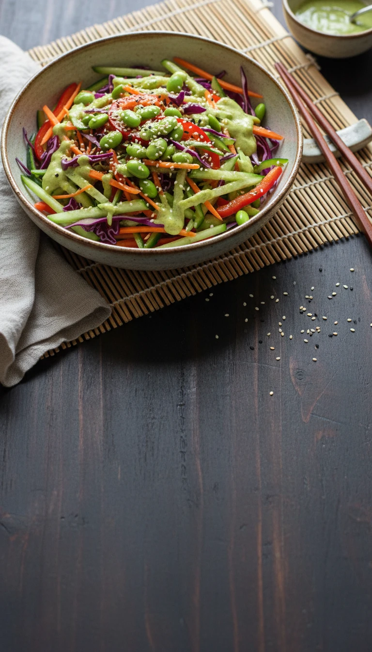 Cabbage-Edamame Salad with Sesame-Lime Dressing