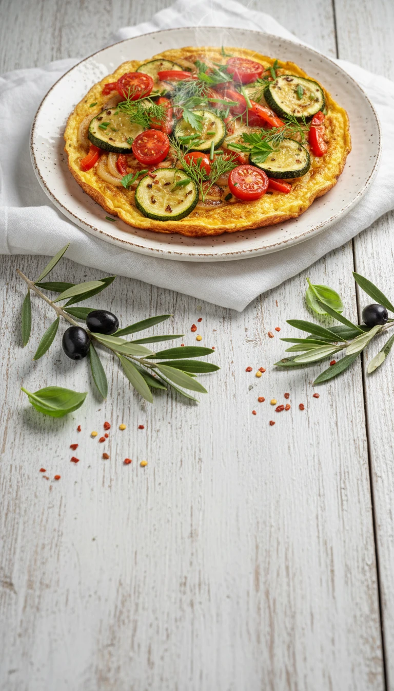 Mediterranean Veggie Omelet with Herbs