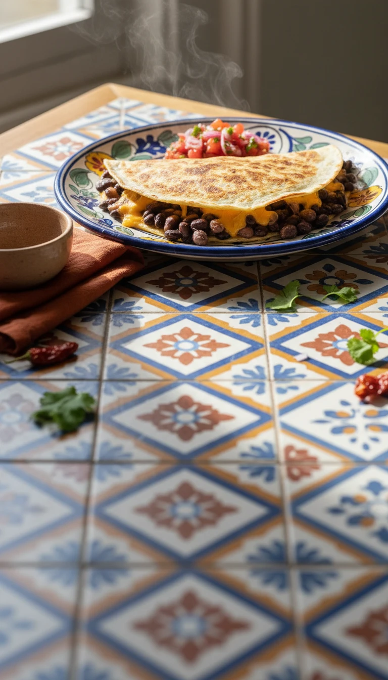 Mexican Bean Quesadillas with Salsa