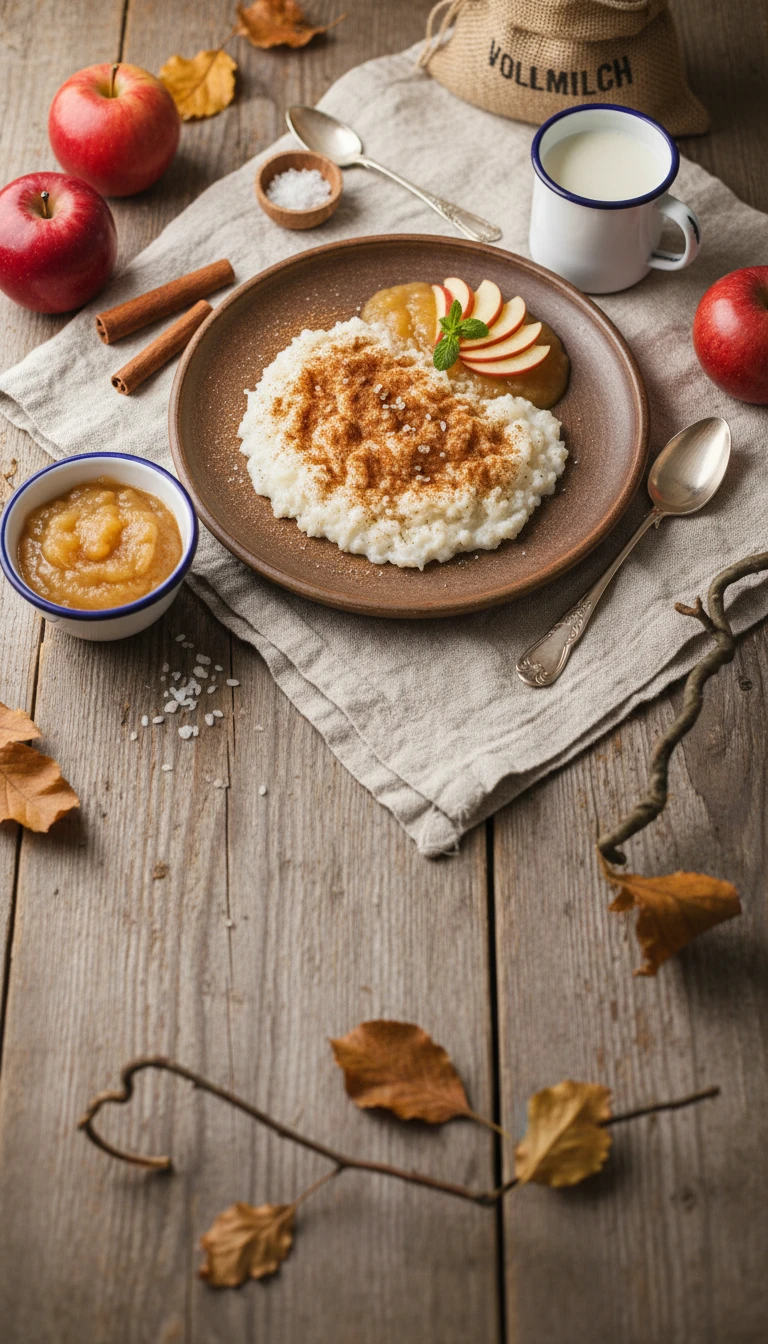 Rice Pudding with Apple Sauce