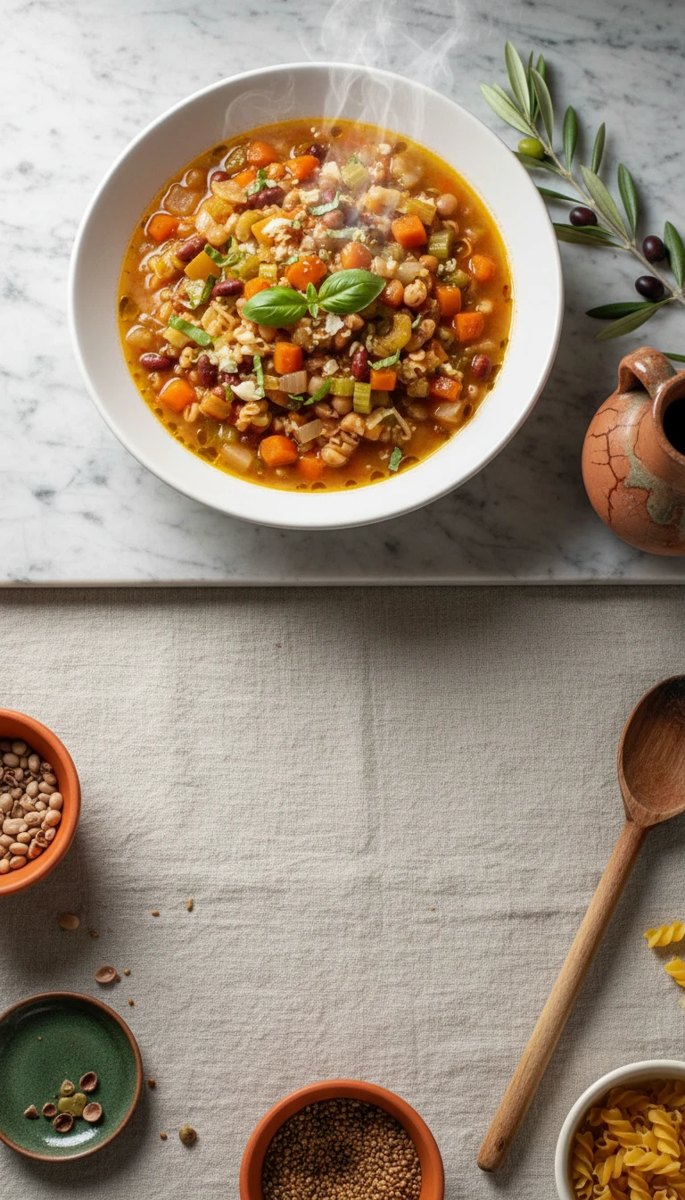 Minestrone aux haricots et pâtes
