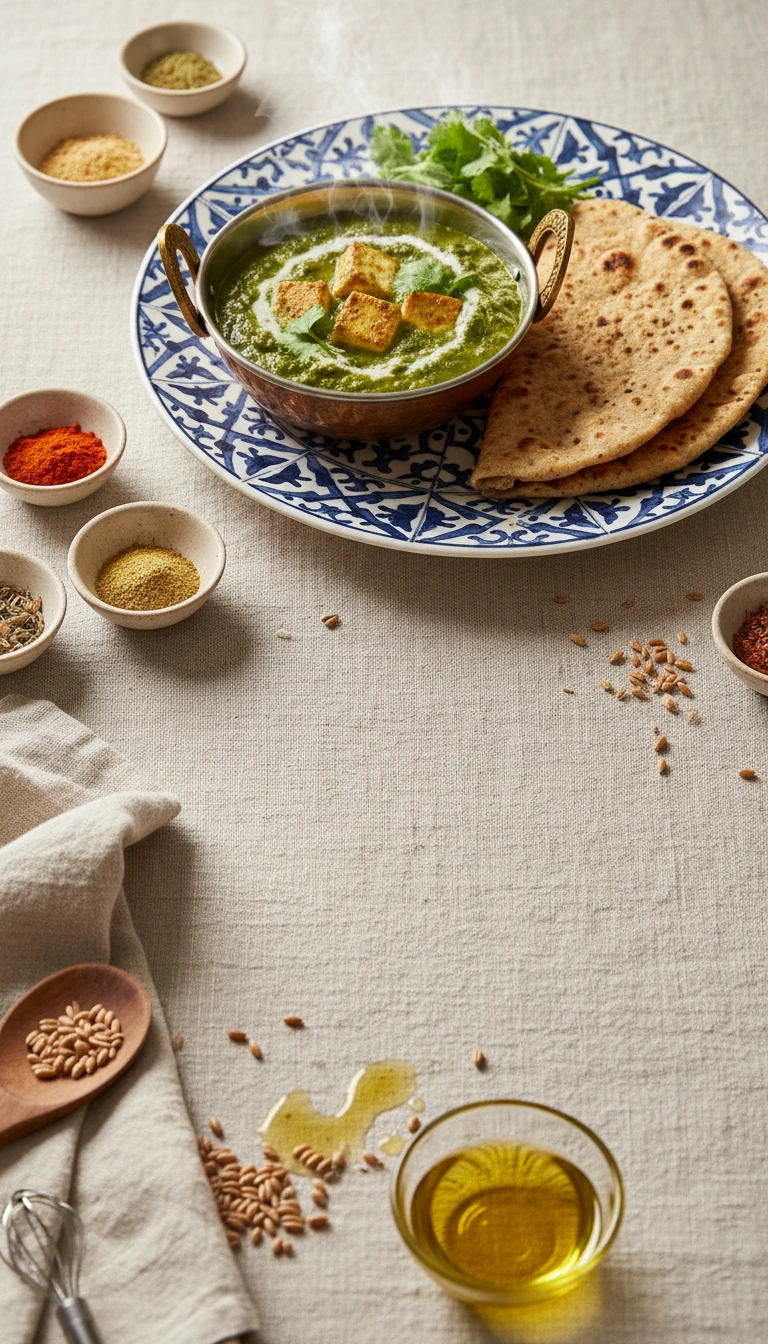 Palak Paneer with Whole Wheat Chapati
