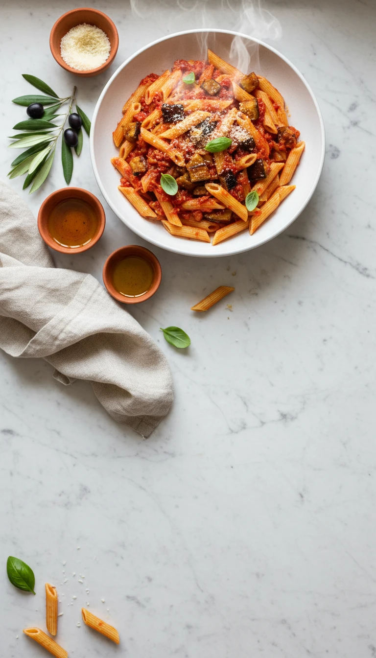 Pasta Alla Norma Mit Aubergine