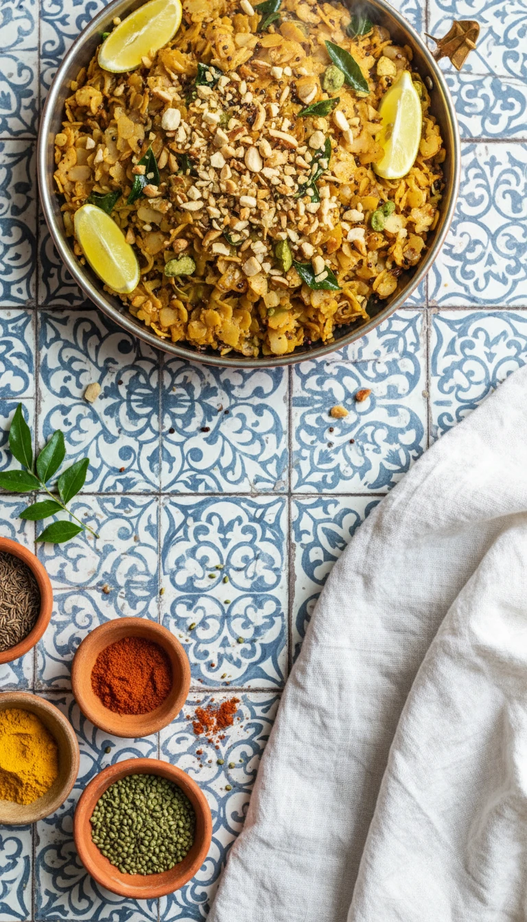 Poha aux cacahuètes et au citron