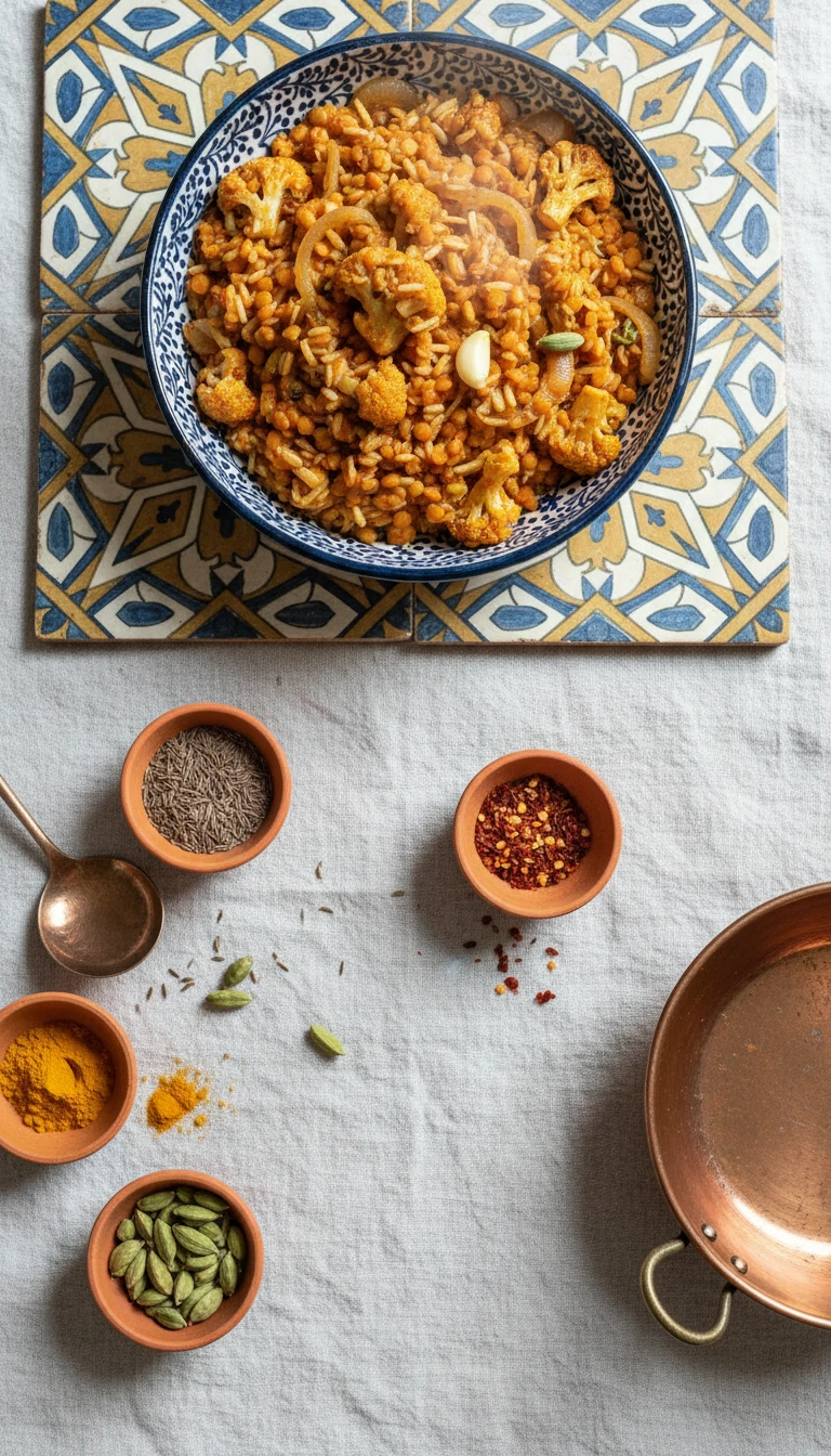 Red Lentil Dal with Brown Basmati and Cauliflower