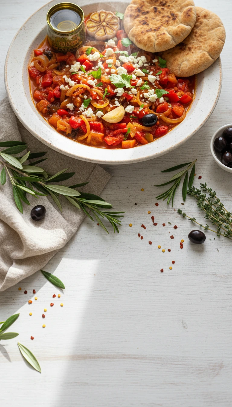 Shakshuka au Feta et Pita Complet
