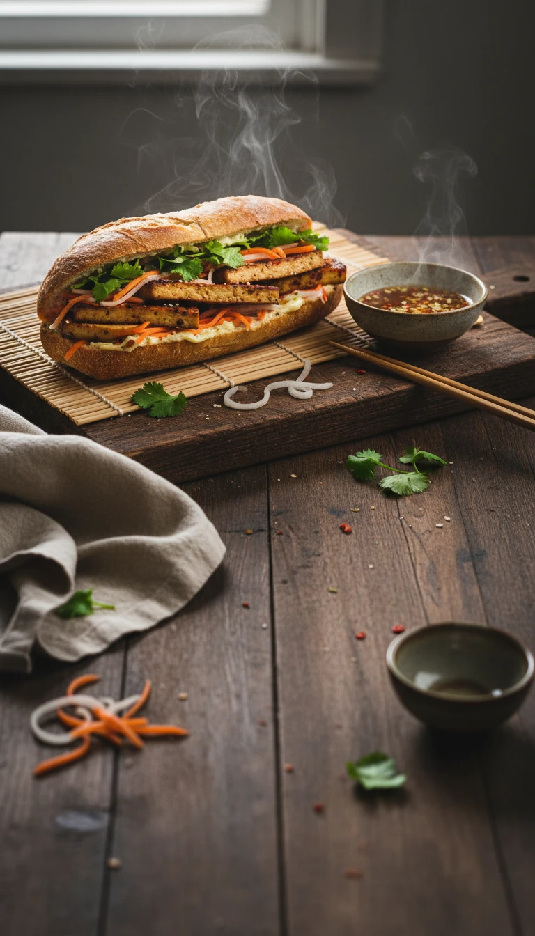 Vietnamesisches Banh Mi Frühstück Mit Tofu