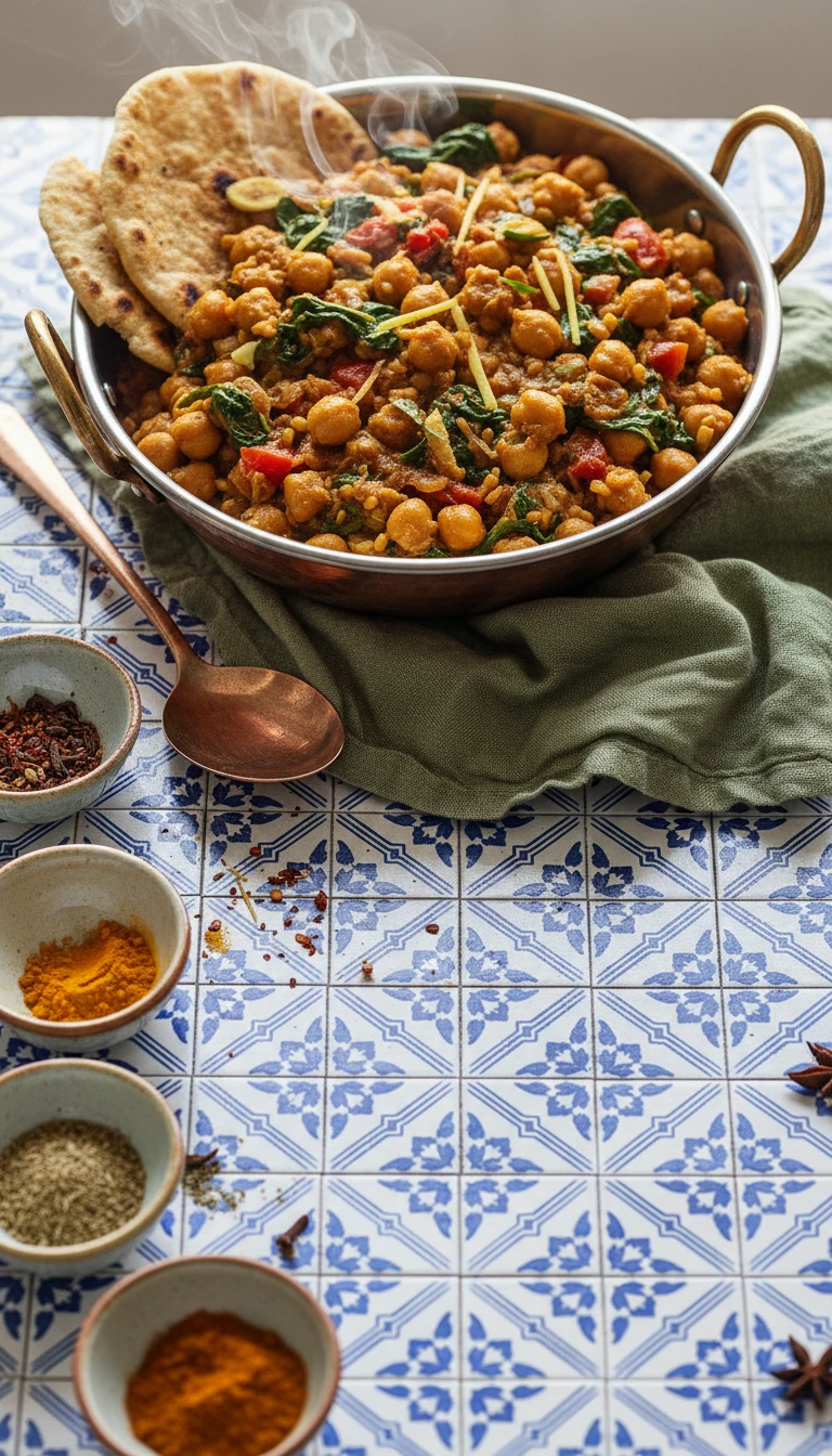 Chana Masala complet avec épinards