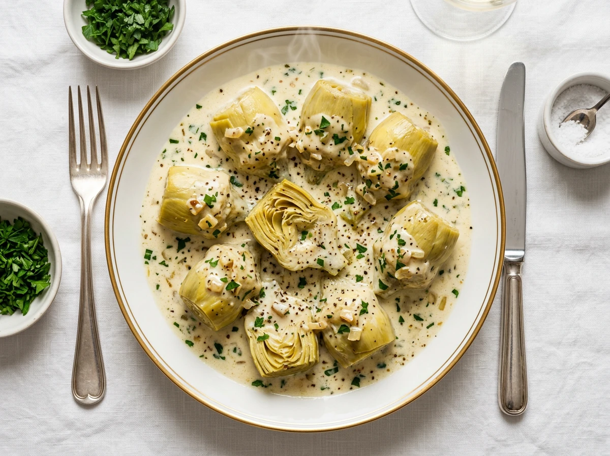 Artichokes in Cream Sauce
