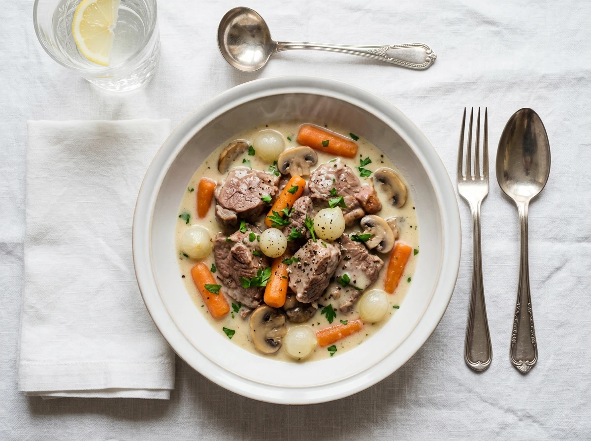 Old-fashioned veal blanquette