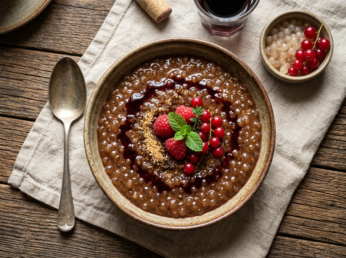 Brauner Sago-Pudding