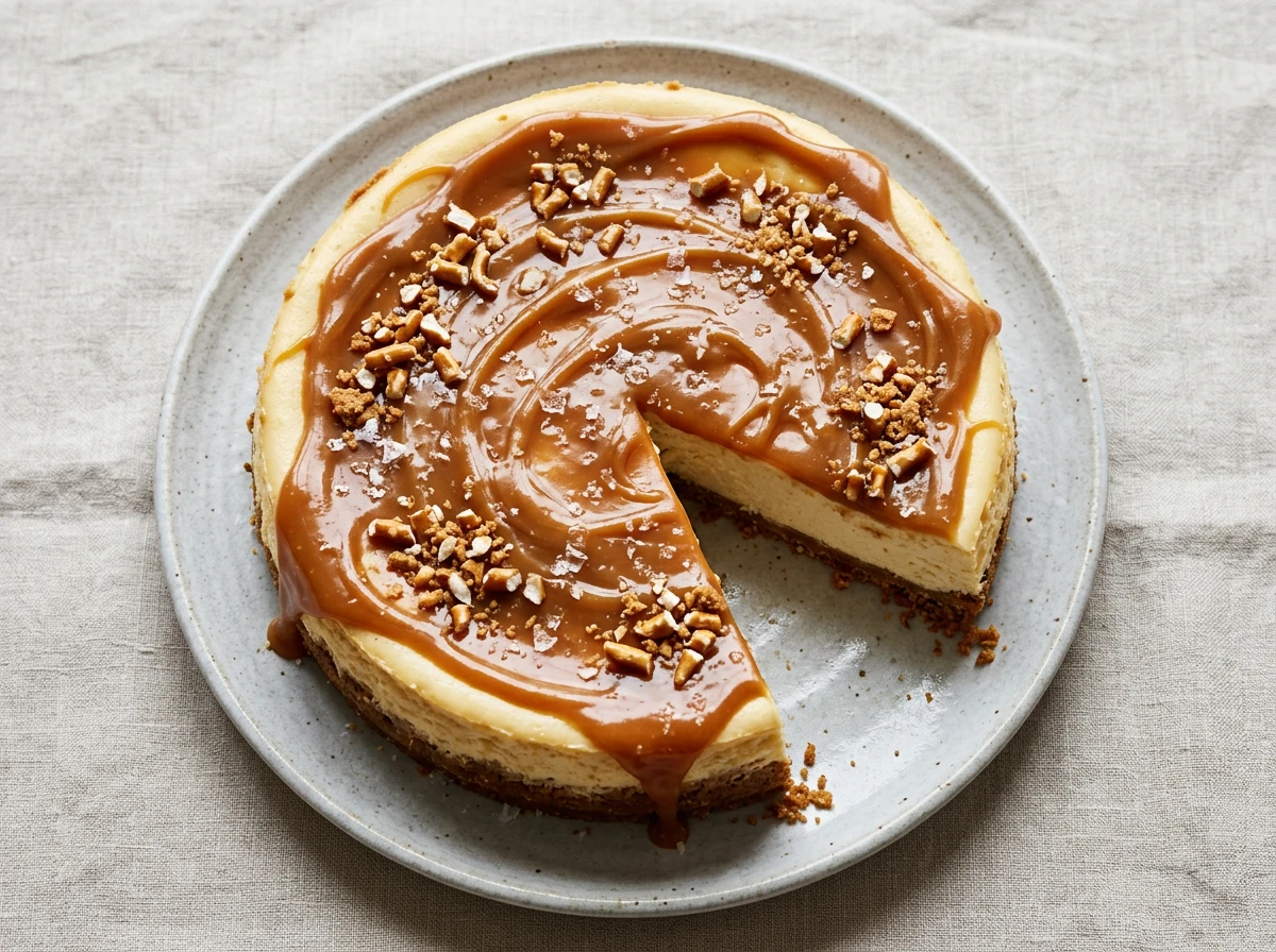 Cheesecake mit gesalzenem Karamell