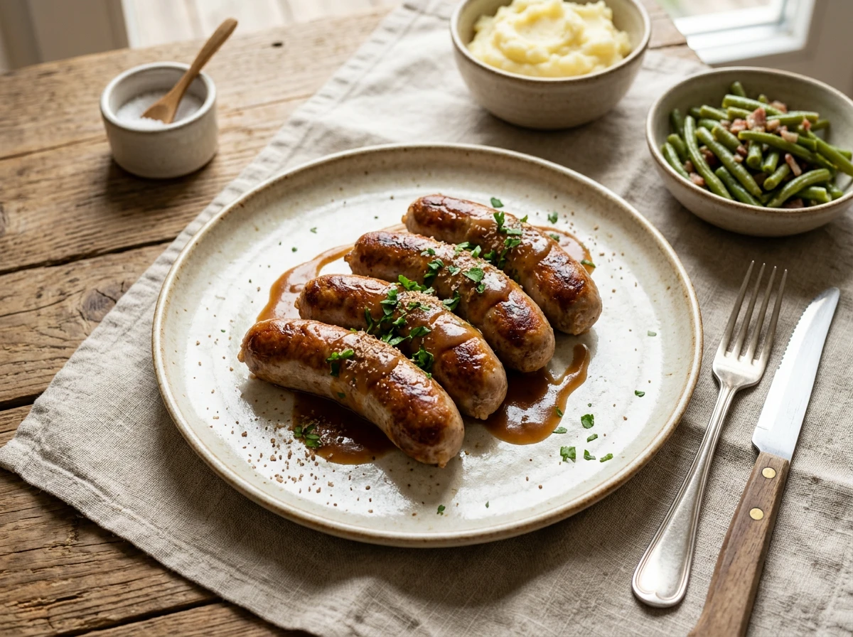 Farcirte Würstchen von übergebliebenem Kalbfleisch
