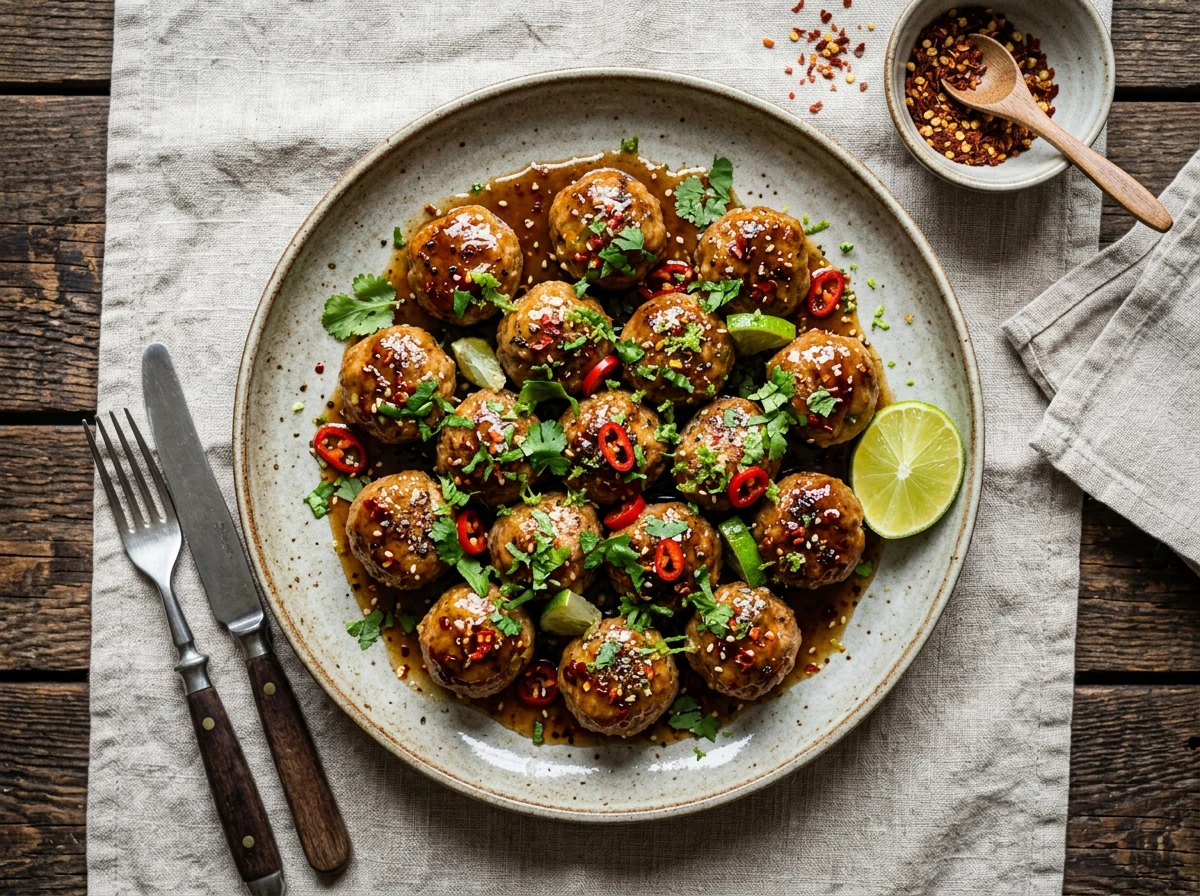 Fleischbällchen mit Honig-Limetten-Sauce