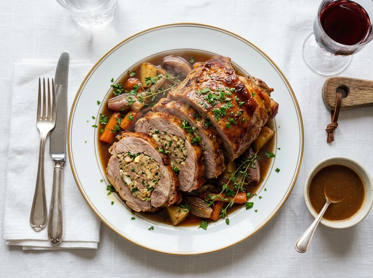 Stuffed veal shoulder