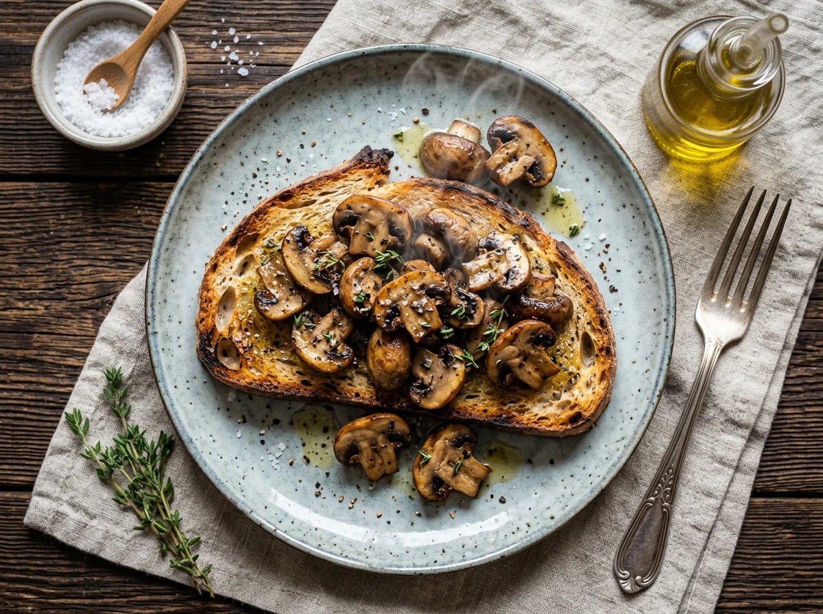 Gegrillte Champignons auf Toast