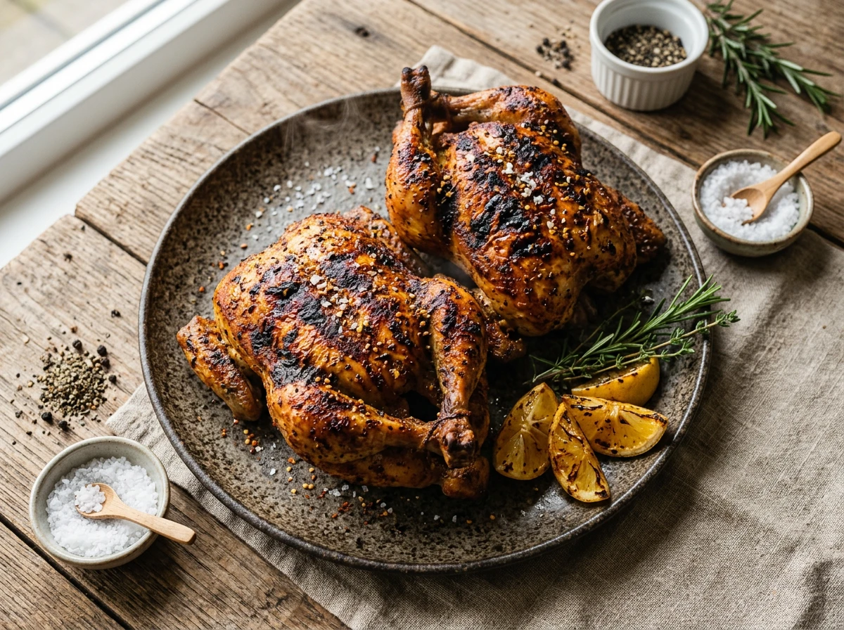 Gegrillte Cornish-Hühner