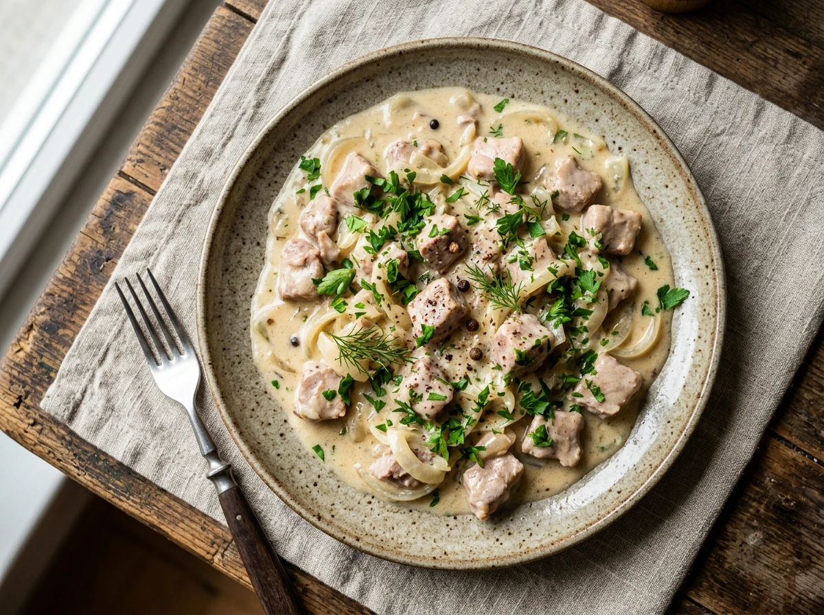 Gewöhnliches Kalbfleisch-Fricassee