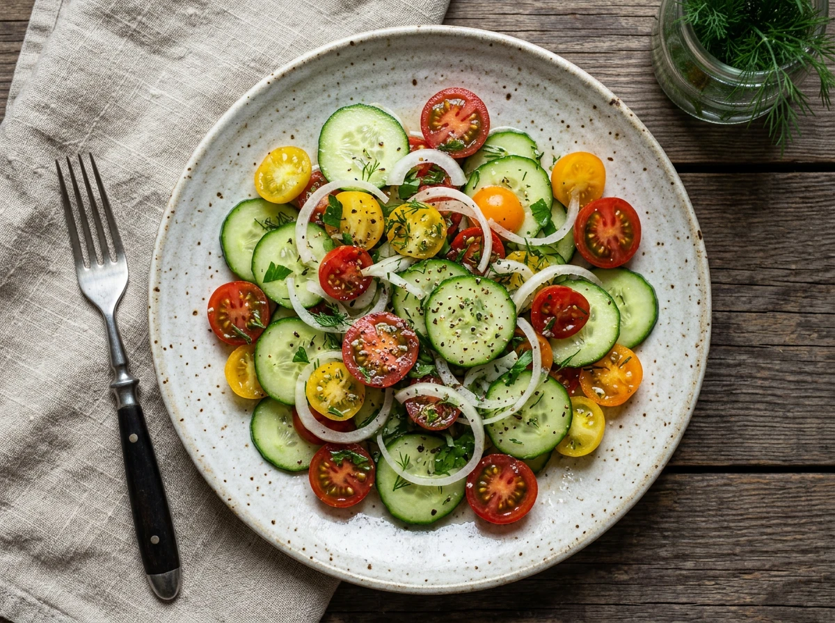 Gurken-Tomaten-Zwiebel-Salat