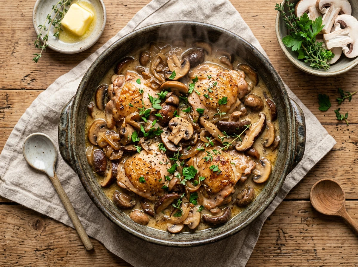 Hähnchen-Pilz-Hotpot