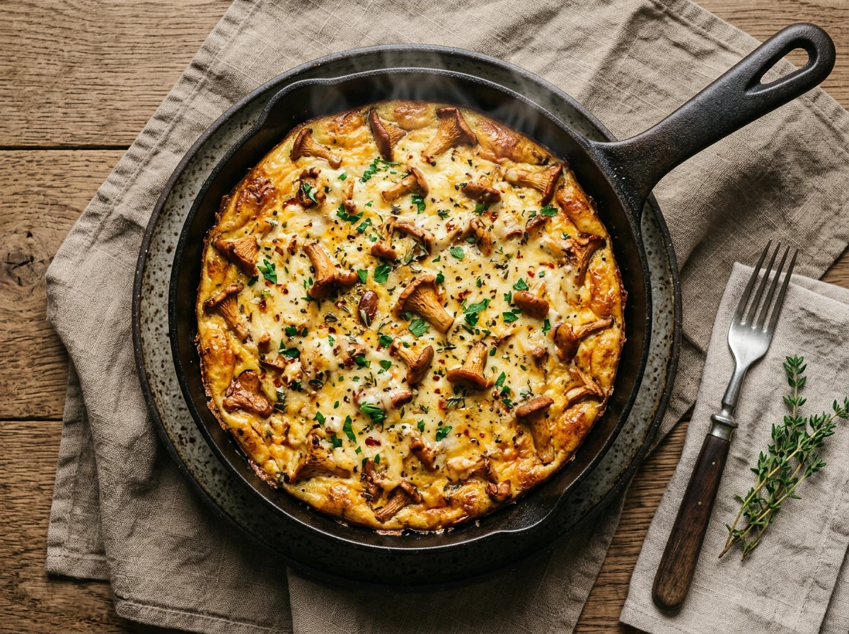Fall Chanterelle Mushroom Frittata