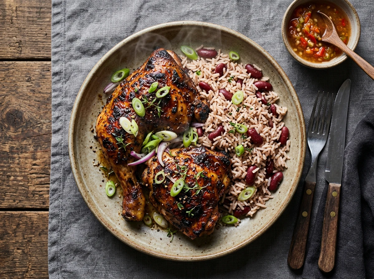 Jerk-Hähnchen mit Rice & Peas