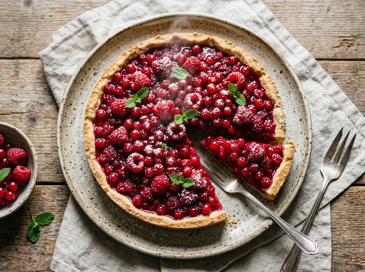 Johannisbeer- und Himbeer-Torte