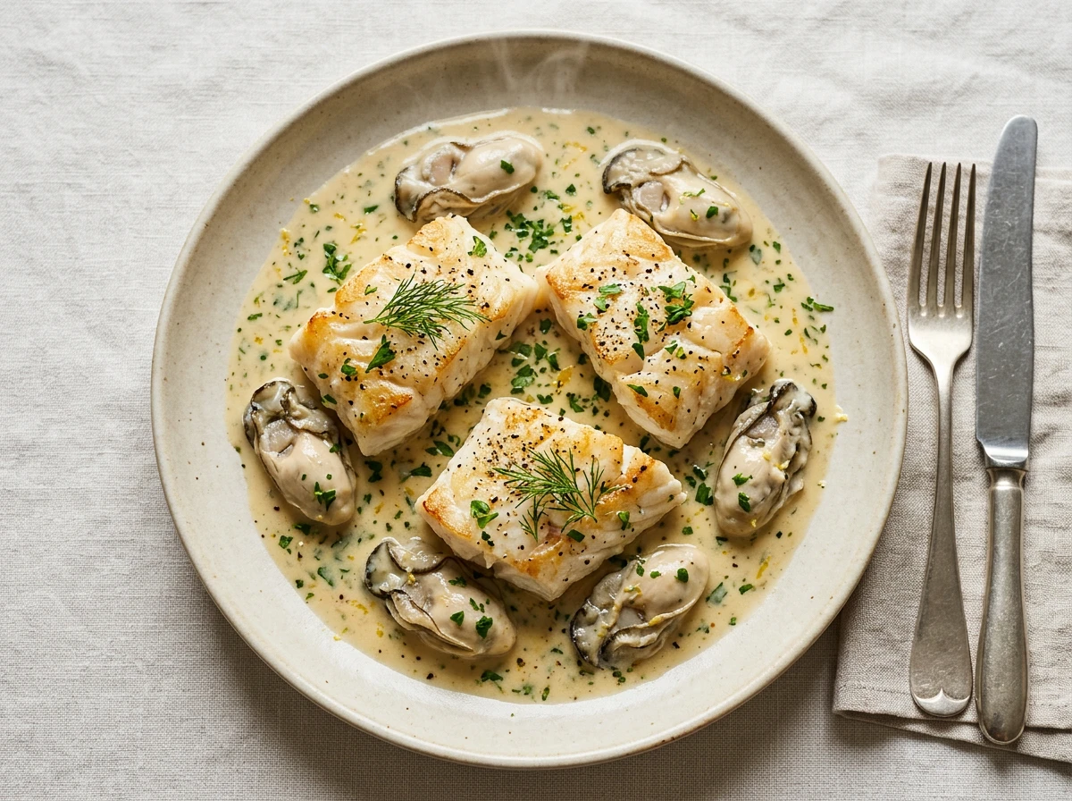 Kabeljau-Scheiben mit Austern