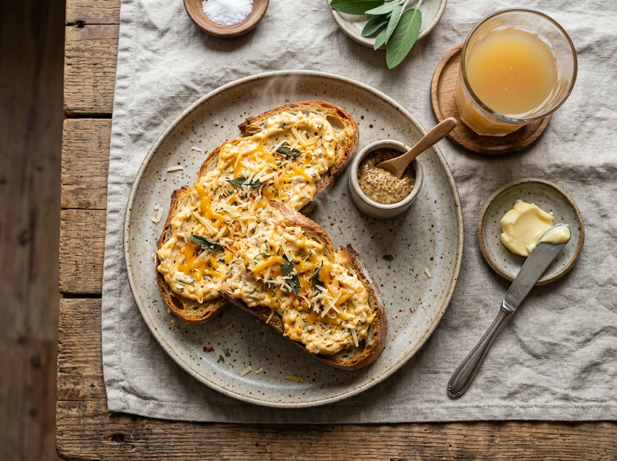 Käseaufstrich auf französischem Brot