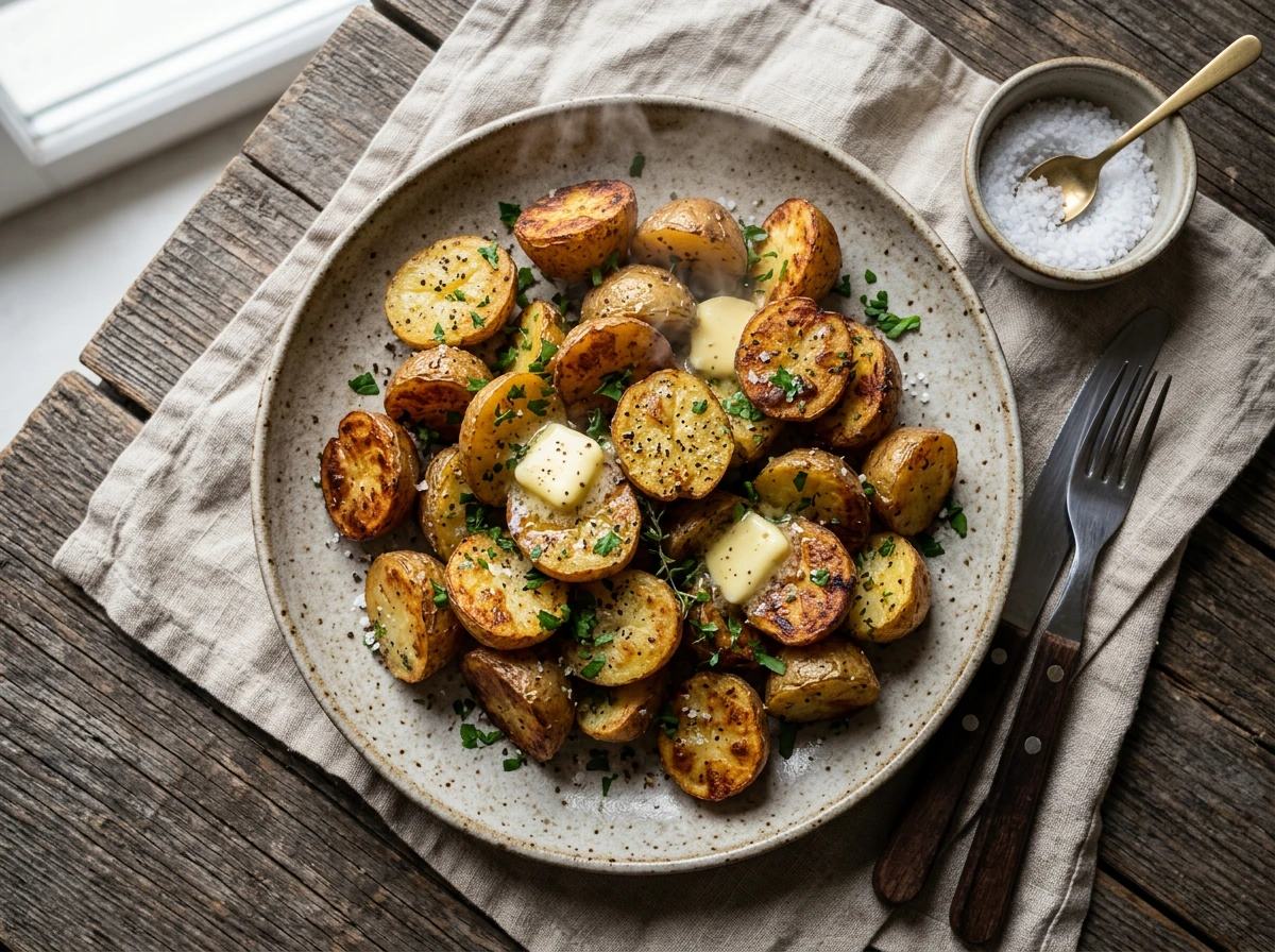 Kartoffeln in der Schale gebraten
