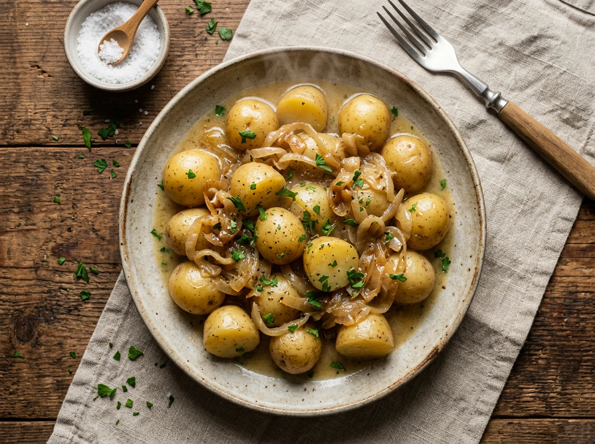 Kartoffeln mit Zwiebeln gestovt, auf holländische Art