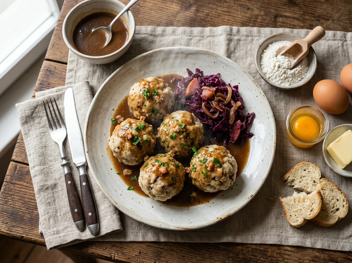 Klöße von Weißbrot und Mehl