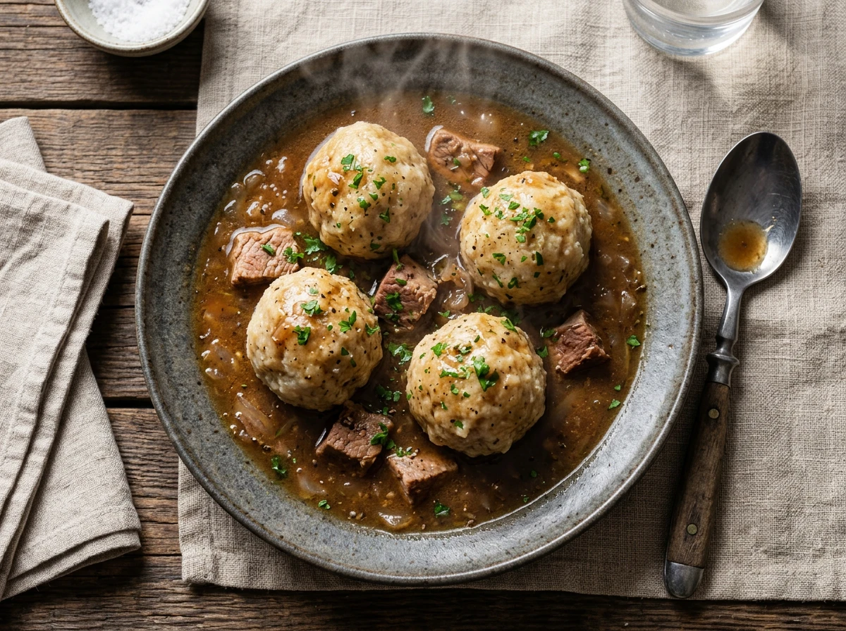 Klöße zu braunen Suppen