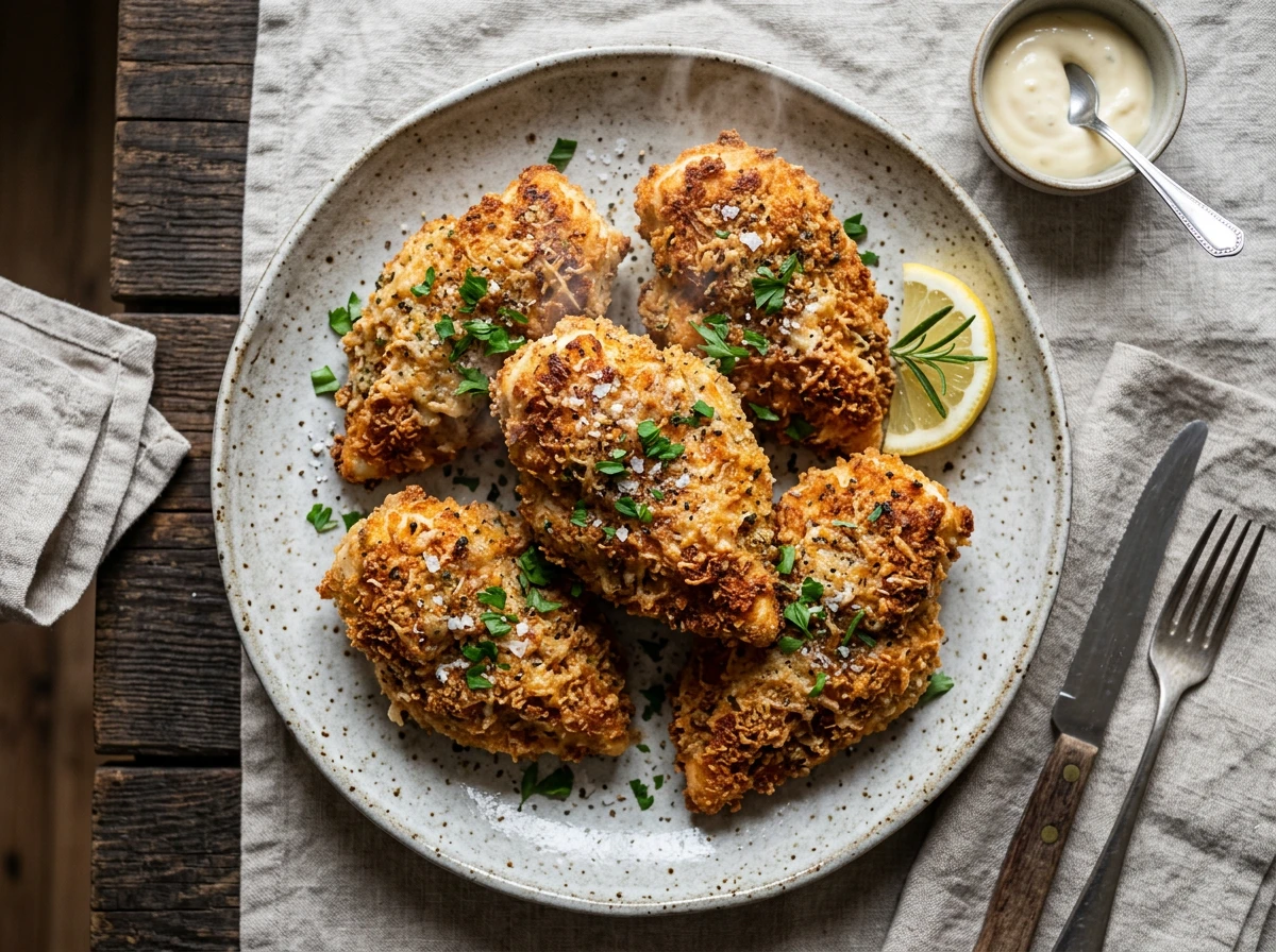 Knusprig gebackene Hähnchenbrust