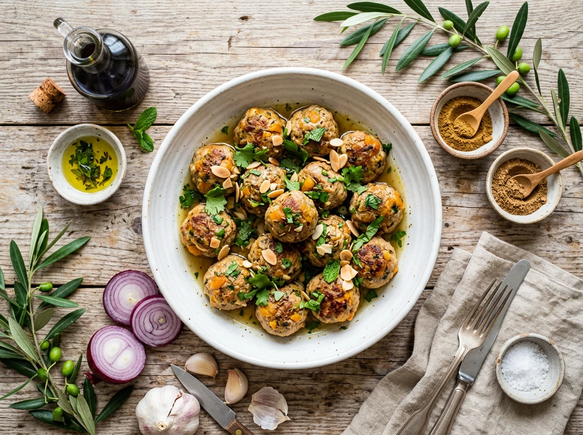 Lamb & apricot meatballs