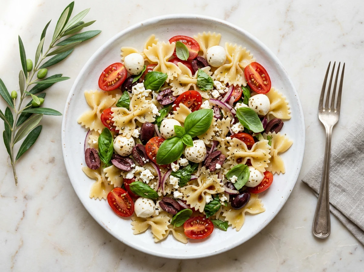 Mediterraner Nudelsalat