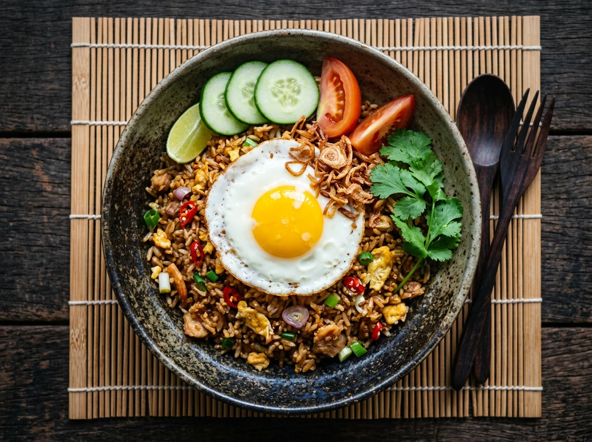 Nasi Goreng (indonesischer gebratener Reis)